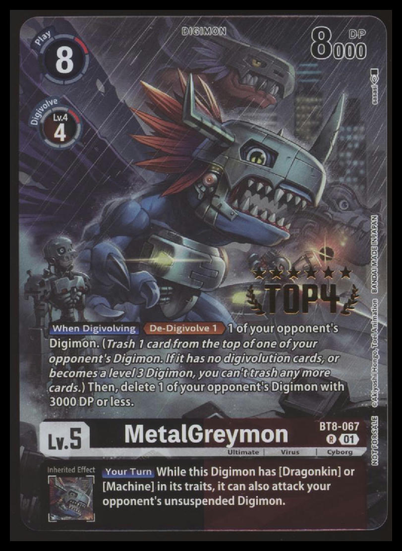 Digimon - MetalGreymon - 3-On-3 November 2023 - Top 4 - BT8-067 - NM #1