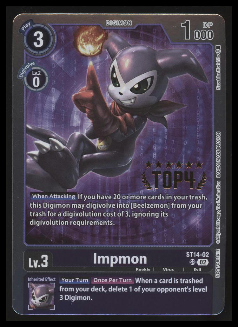 Digimon - Impmon - 3-On-3 November 2023 - Top 4 - #ST14-02 - NM #2
