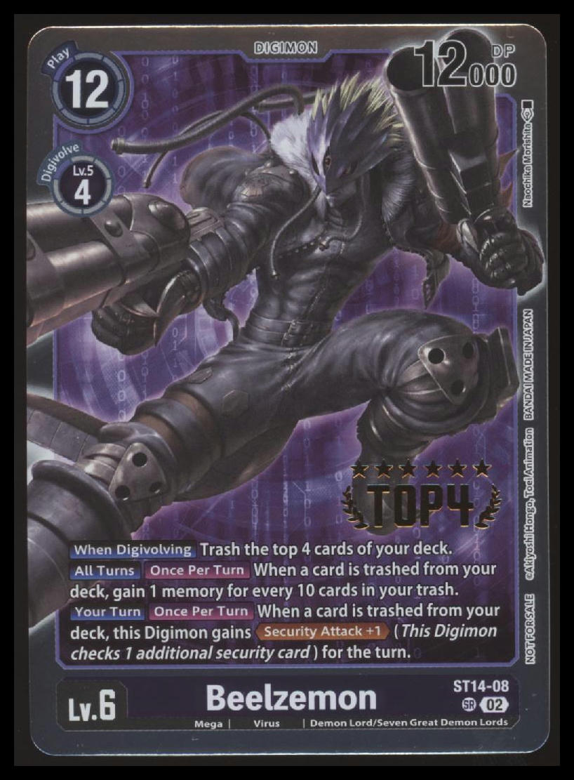 Digimon - Beelzemon - 3-On-3 November 2023 - Top 4 - ST14-08 - NM #1