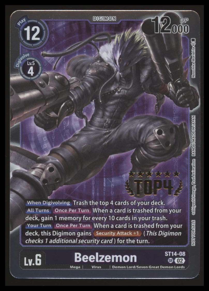 Digimon - Beelzemon - 3-On-3 November 2023 - Top 4 - ST14-08 - NM #2